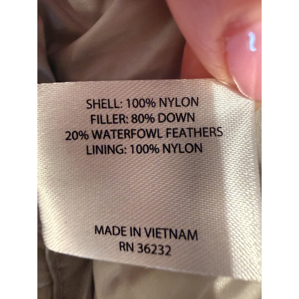Martha Stewart Jacket Womens XL Silver Short Sleeve Down Puffer Packable Quilted - Picture 16 of 16
